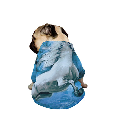 White Horse Painting Print Dog Zip Up Jacket
