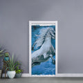 White Horse Painting Print Door Sticker