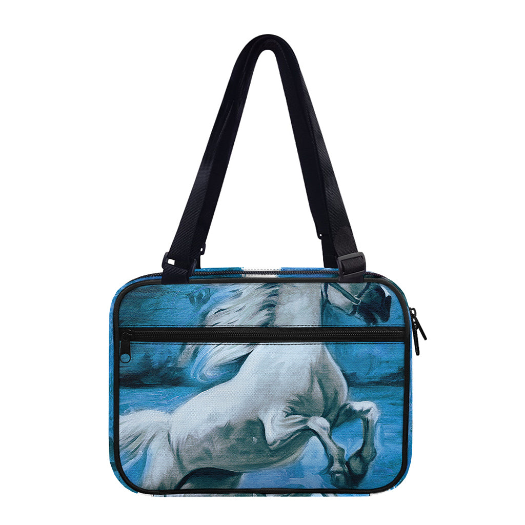 White Horse Painting Print Double Strap Bible Bag