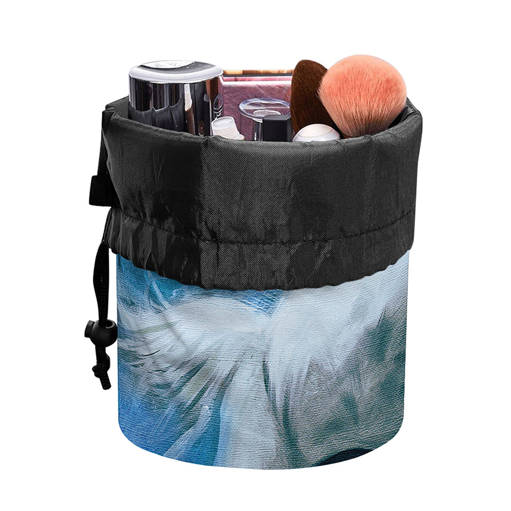 White Horse Painting Print Drawstring Makeup Bag