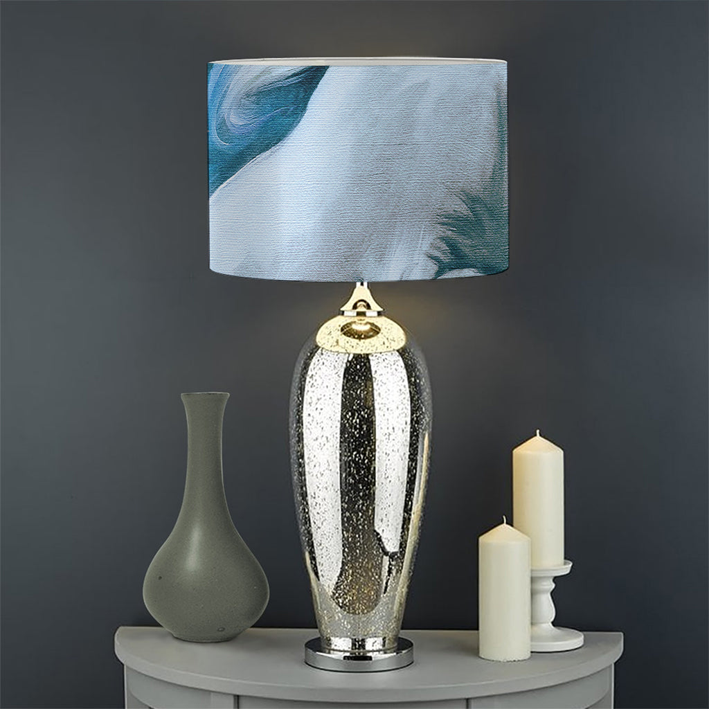 White Horse Painting Print Drum Lamp Shade
