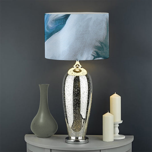 White Horse Painting Print Drum Lamp Shade