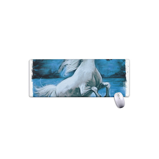 White Horse Painting Print Extended Mouse Pad