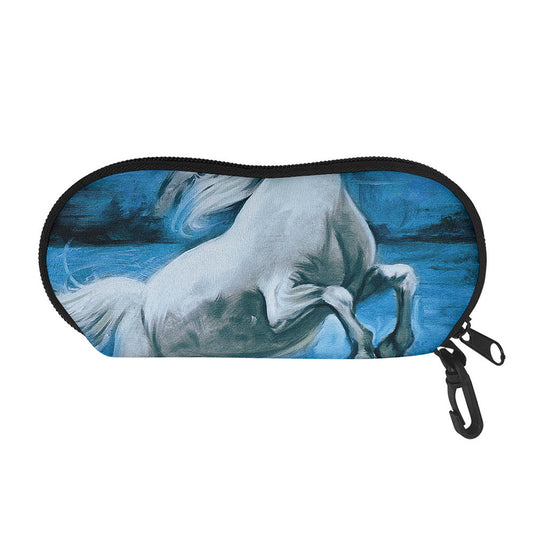 White Horse Painting Print Glasses Case
