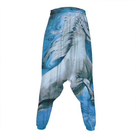 White Horse Painting Print Hammer Pants