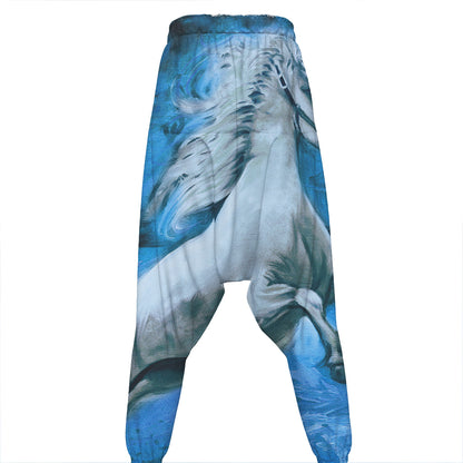 White Horse Painting Print Hammer Pants