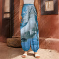 White Horse Painting Print Harem Pants