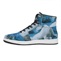 White Horse Painting Print High Top Leather Sneakers
