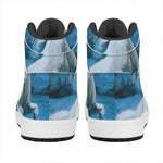 White Horse Painting Print High Top Leather Sneakers