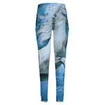 White Horse Painting Print High-Waisted Pocket Leggings