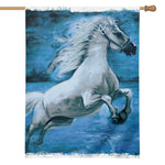 White Horse Painting Print House Flag