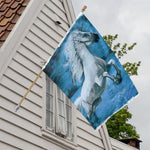 White Horse Painting Print House Flag