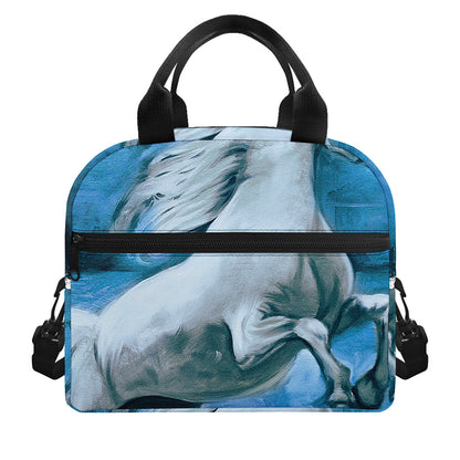 White Horse Painting Print Insulated Lunch Bag