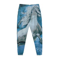 White Horse Painting Print Jogger Pants