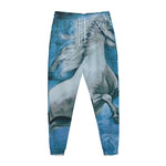 White Horse Painting Print Jogger Pants