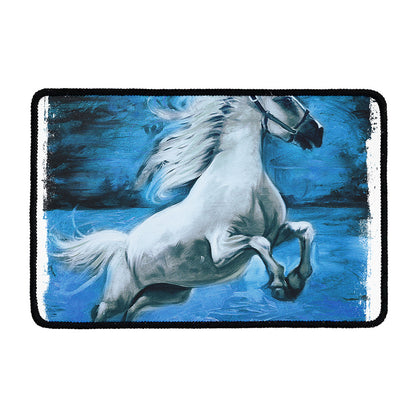 White Horse Painting Print Kitchen Mat