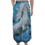 White Horse Painting Print Lantern Pants