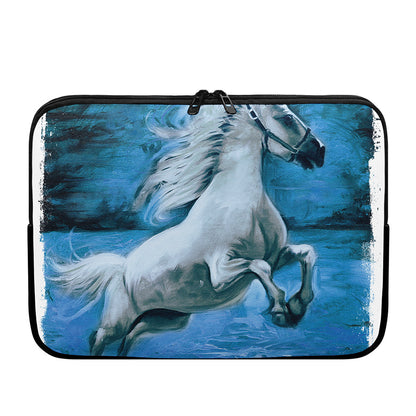 White Horse Painting Print Laptop Sleeve