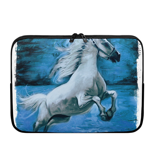 White Horse Painting Print Laptop Sleeve