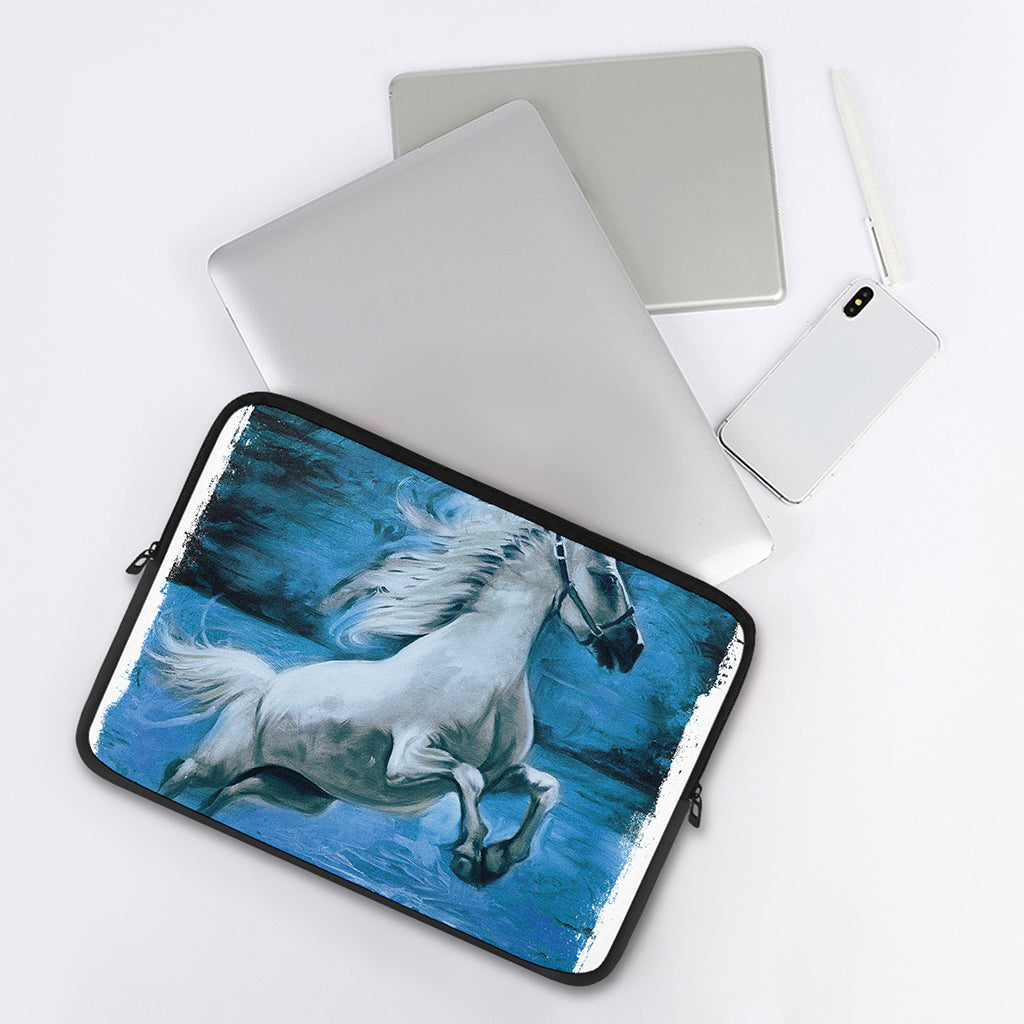 White Horse Painting Print Laptop Sleeve