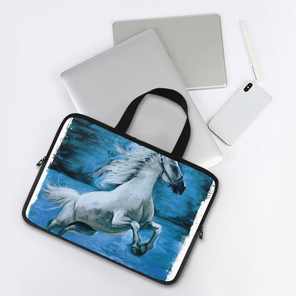 White Horse Painting Print Laptop Sleeve With Handle