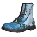 White Horse Painting Print Lace-Up Boots