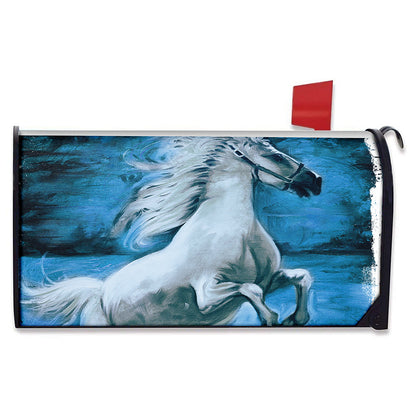 White Horse Painting Print Mailbox Cover