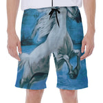 White Horse Painting Print Men's Beach Shorts