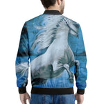 White Horse Painting Print Men's Bomber Jacket