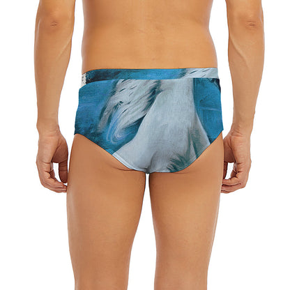 White Horse Painting Print Men's Briefs