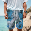 White Horse Painting Print Men's Cargo Shorts
