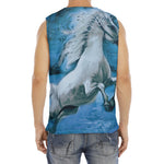 White Horse Painting Print Men's Fitness Tank Top
