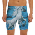 White Horse Painting Print Men's Long Boxer Briefs