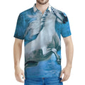 White Horse Painting Print Men's Polo Shirt