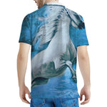 White Horse Painting Print Men's Polo Shirt