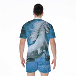 White Horse Painting Print Men's Rompers