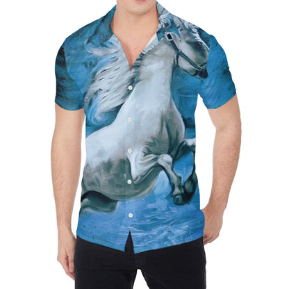 White Horse Painting Print Men's Shirt