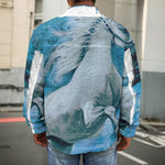 White Horse Painting Print Men's Shirt Jacket