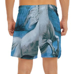 White Horse Painting Print Men's Split Running Shorts
