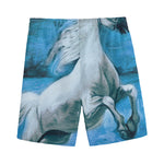 White Horse Painting Print Men's Sports Shorts