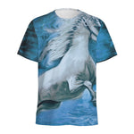 White Horse Painting Print Men's Sports T-Shirt