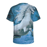 White Horse Painting Print Men's Sports T-Shirt