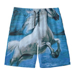 White Horse Painting Print Men's Swim Trunks