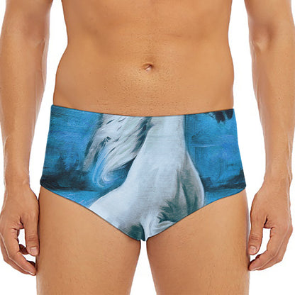 White Horse Painting Print Men's Triangle Swim Briefs