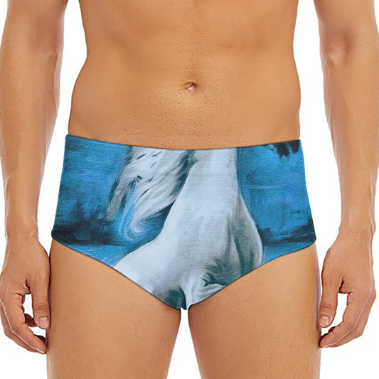 White Horse Painting Print Men's Triangle Swim Briefs