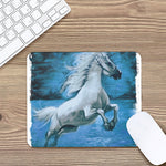 White Horse Painting Print Mouse Pad