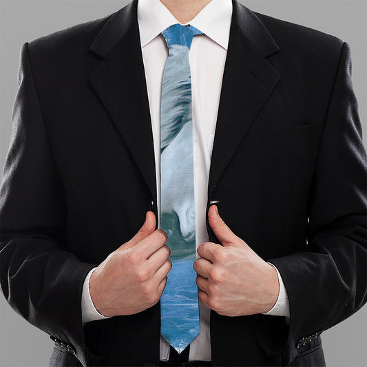 White Horse Painting Print Necktie