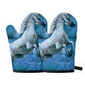 White Horse Painting Print Oven Mitts
