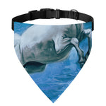White Horse Painting Print Over The Collar Dog Bandana