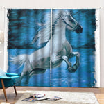 White Horse Painting Print Pencil Pleat Curtains